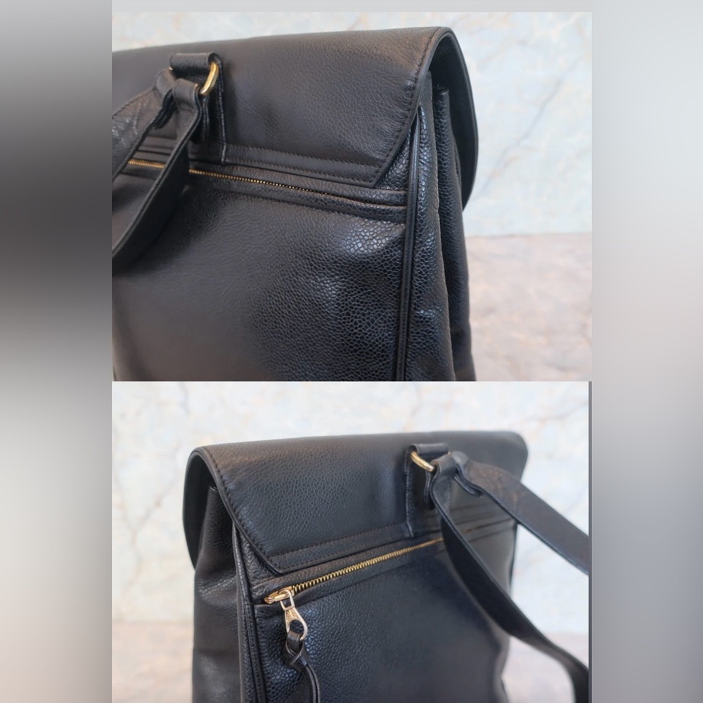 Authentic CHANEL black caviar leather backpack - Picture 7 of 16